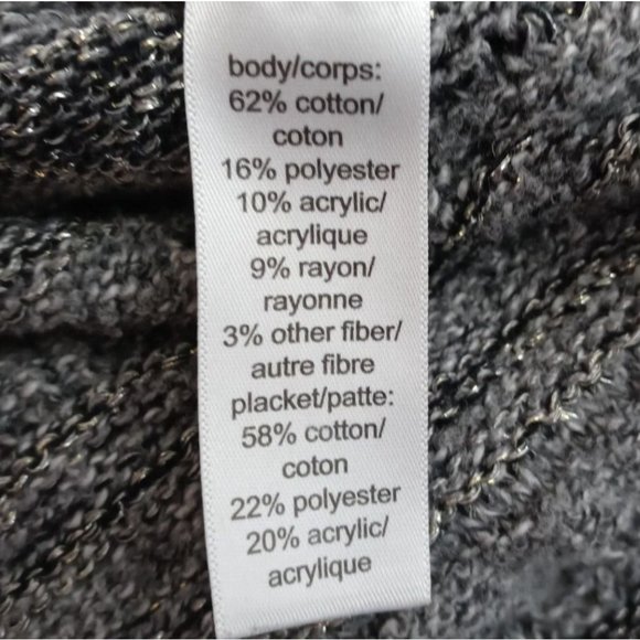 Maurices Women's Gray & Black Open Front Long Sleeve Sweater Shawl Size 0 - Picture 5 of 6